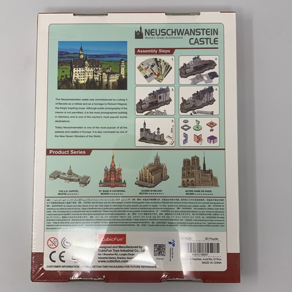 Family Fun CubicFun Neuschwanstein Castle 3D Puzzle Sealed with 121 Pieces NEW - Picture 5 of 10